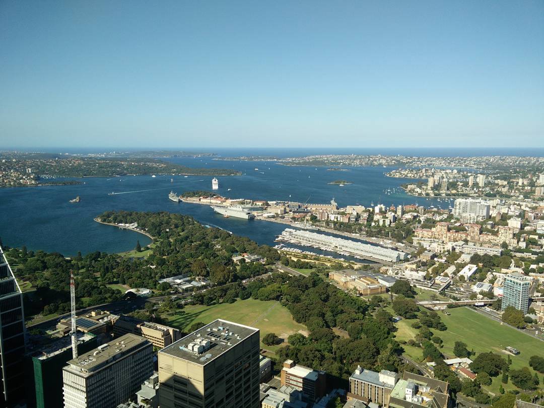 View from Sydney Tower towards Manly and the Pacific Ocean